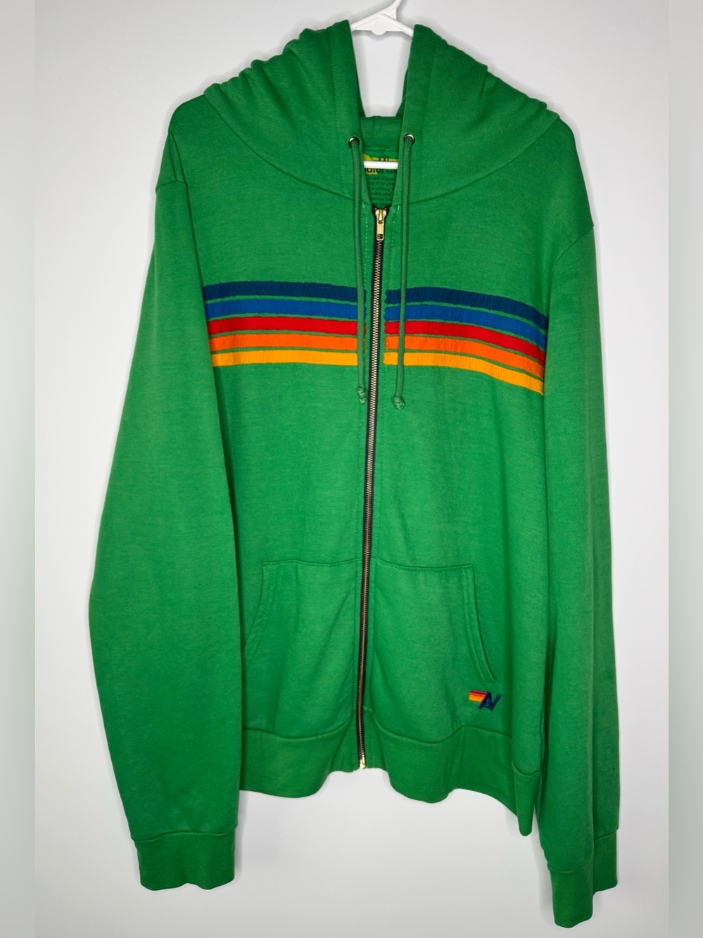Aviator Nation 5 Stripe Zip Up Hoodie